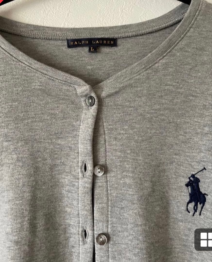 未使用に近い/Ralphラルフローレンワンポイント刺繍長袖カーディガン
