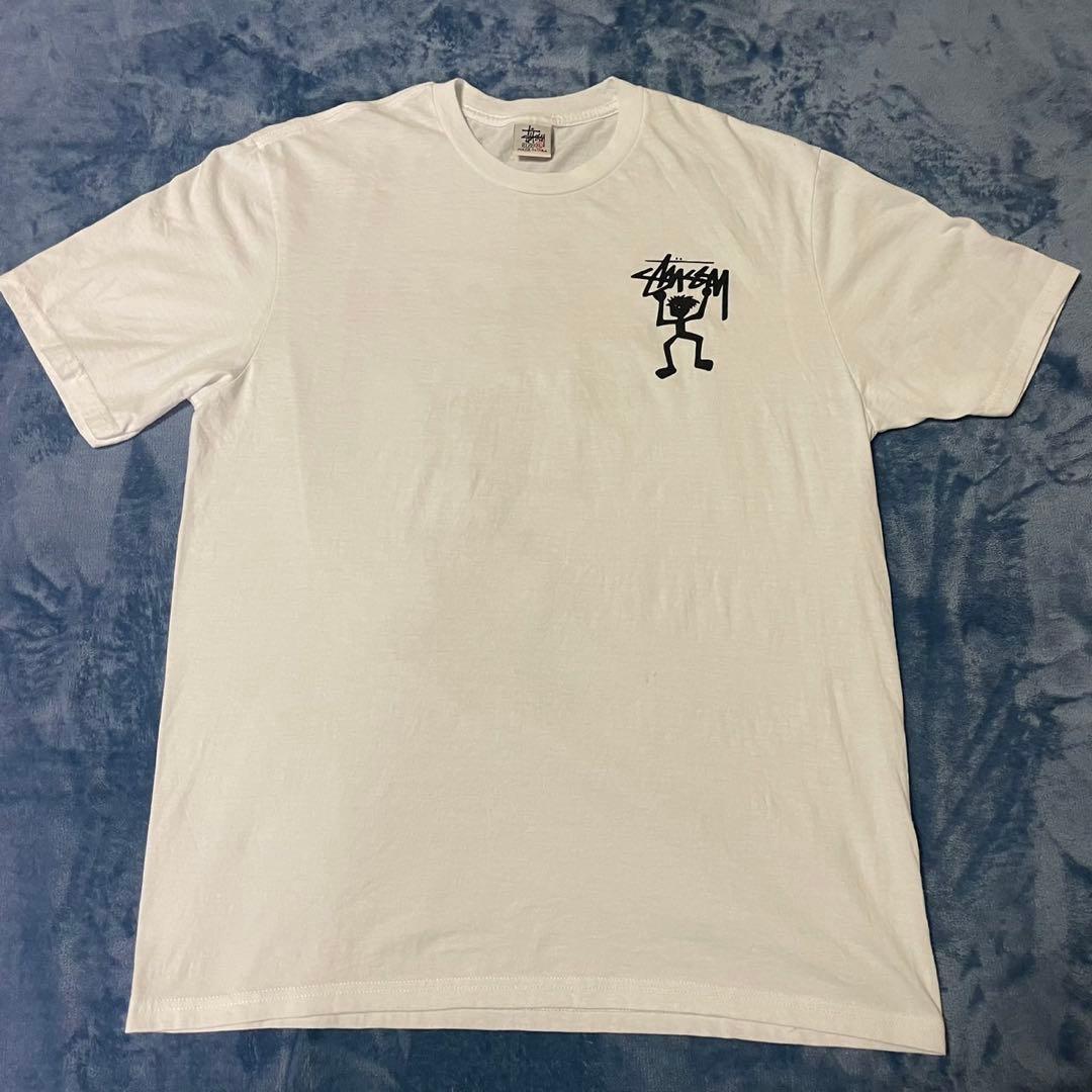 OLD Stussy TシャツXL USA製 白 シャドーマン両面プリント