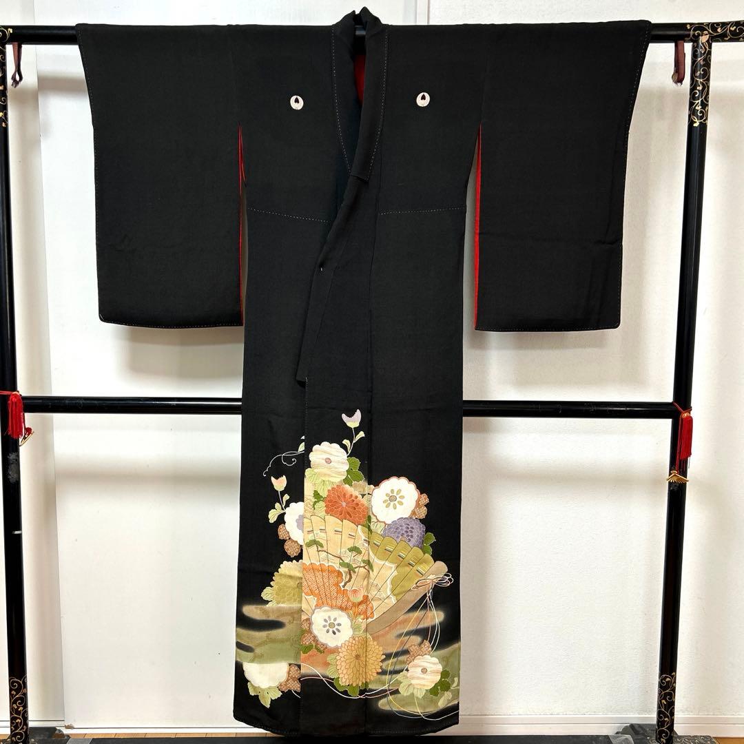 【彦兵衛mini】素材祭り！処分品！アンティーク錦紗振袖・黒留袖2点1002-3