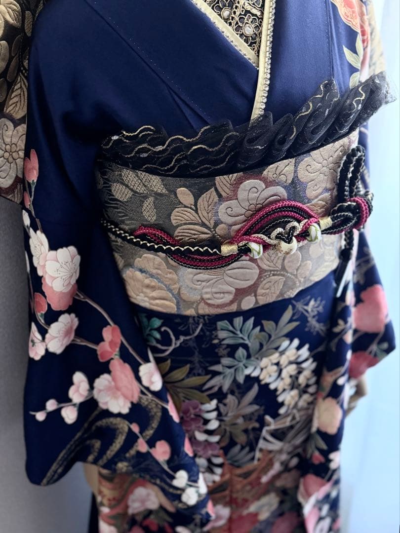 深青い　振袖フルセット