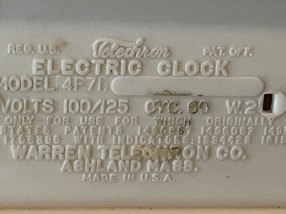スペースエイジUSA 50年代 Telechron社Electric Clock
