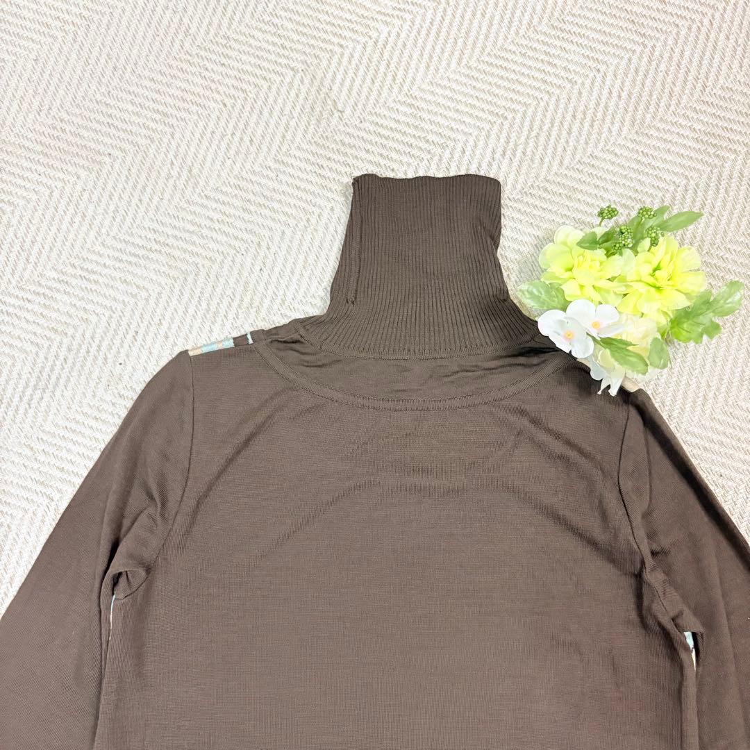 レオナール❤️タートルネック 長袖 ウール シルク ニット LL ブラウン 美品⭐️