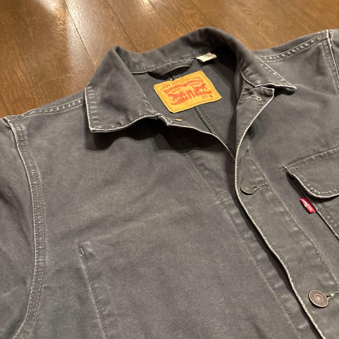 Levi's フェードブラック ダック生地カバーオール(表記M・実寸L相当）
