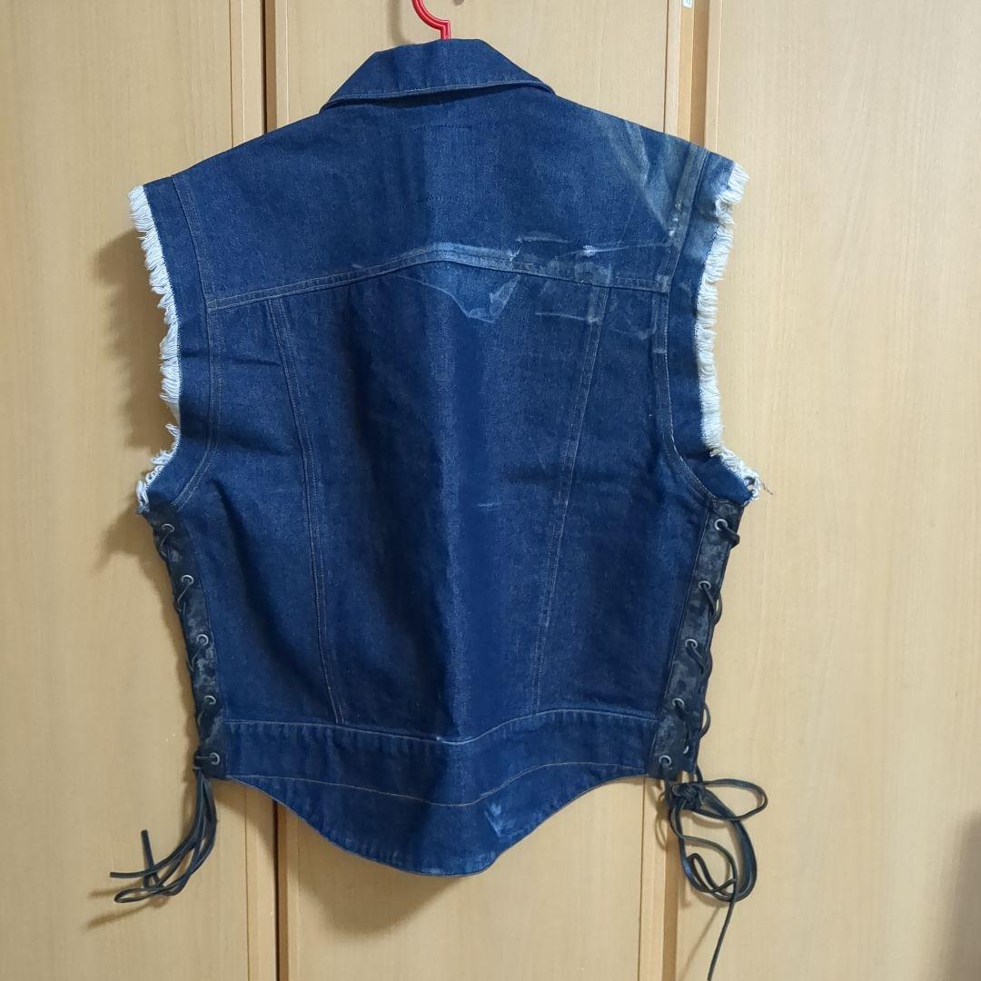 KADOYAバイカーデニムベストLL