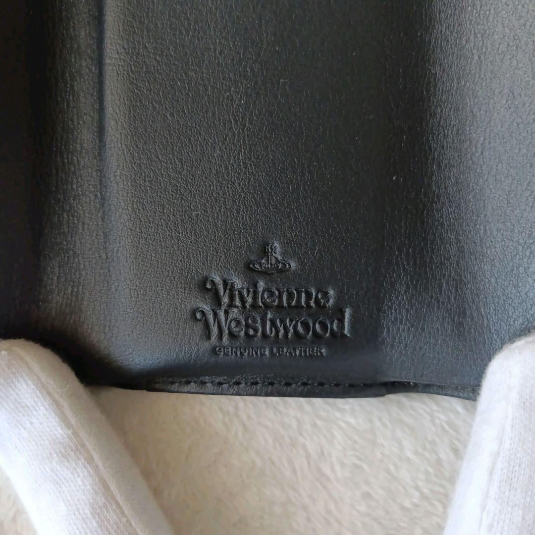 極美品 Vivienne Westwood 三つ折り財布 シルバーオーブロゴ