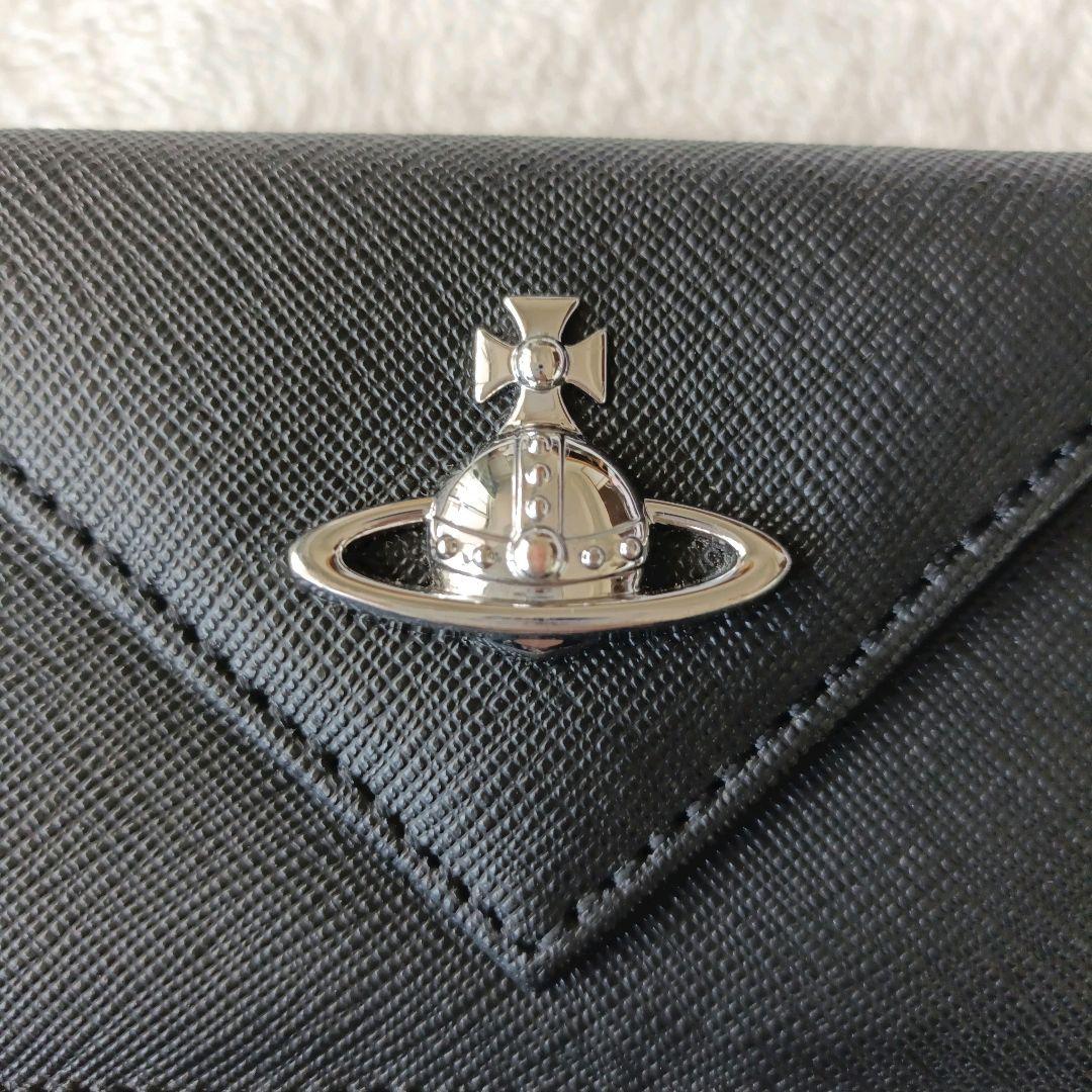 極美品 Vivienne Westwood 三つ折り財布 シルバーオーブロゴ
