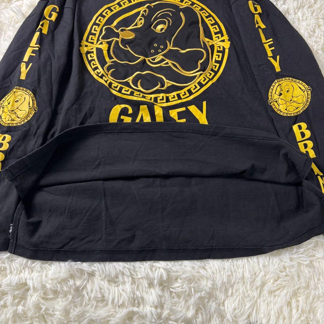 極美品◆GALFY ガルフィー ロンT 長袖 ビッグロゴ 金刺繍 L