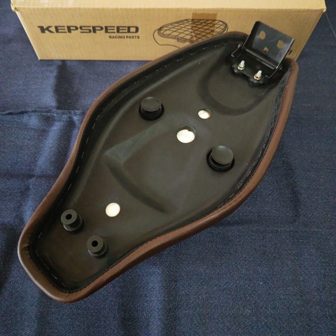 KEPSPEEDスーパーカブ用 TUタイプ白ラインシート ブラウン