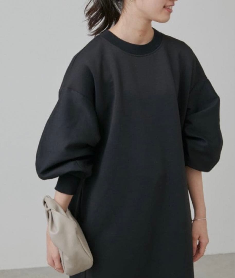 BEARDSLEY ビアズリー ✨袖ボリュームワンピース 異素材 ブラック