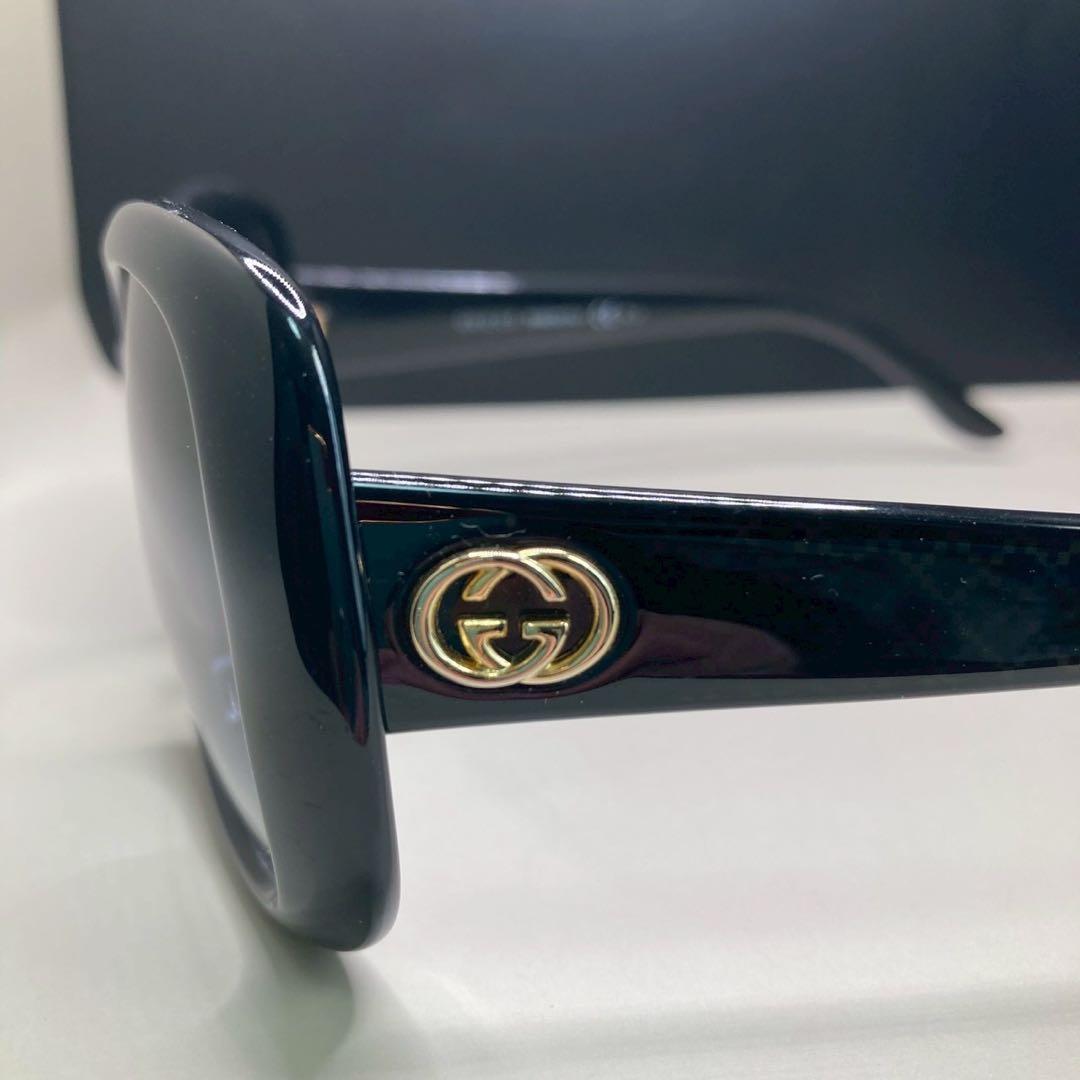 箱付GUCCI グッチ サングラス インターロッキング　BLACK GG柄