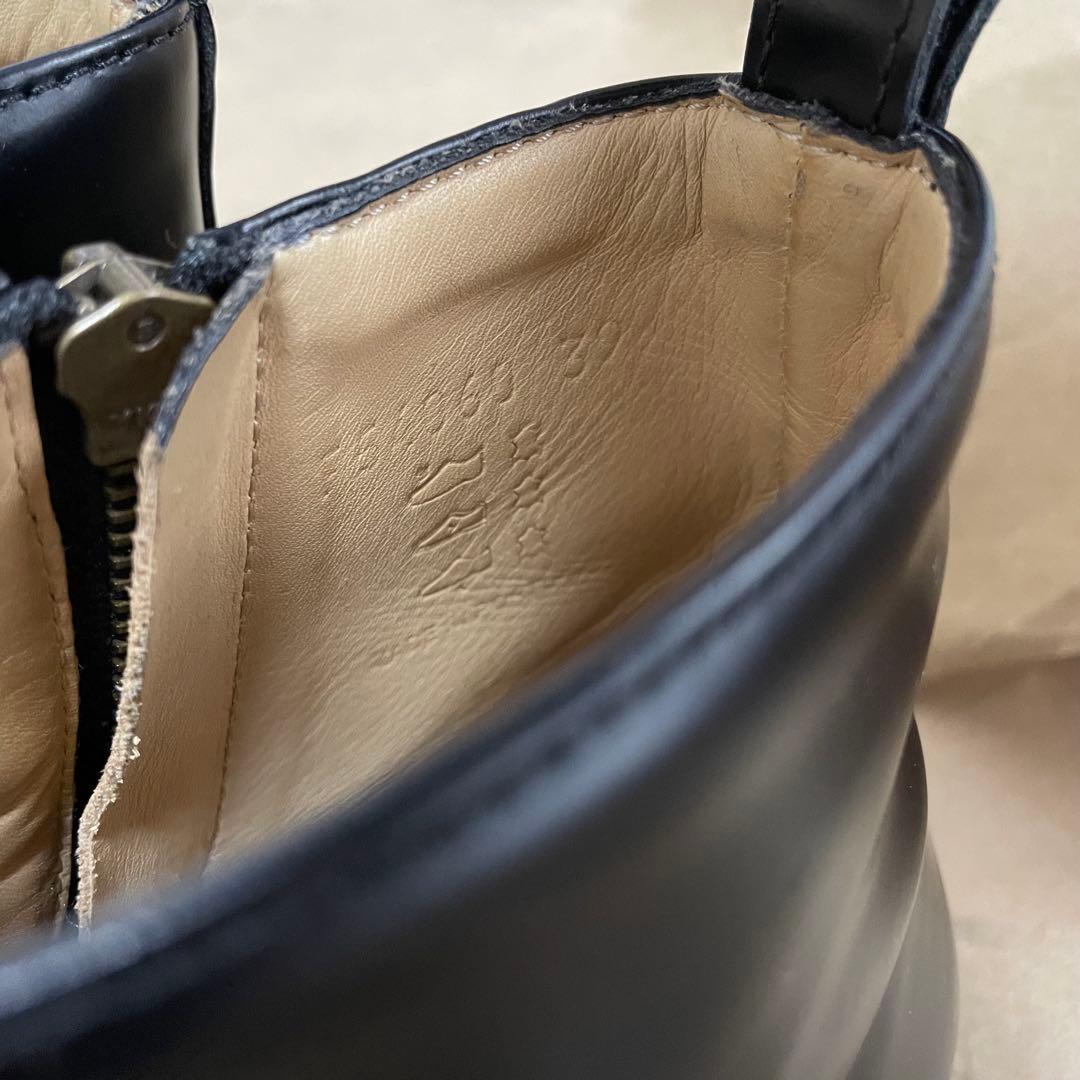 着用一度 A.P.C. アーペーセー ショートブーツ レザー 24黒 コードバン