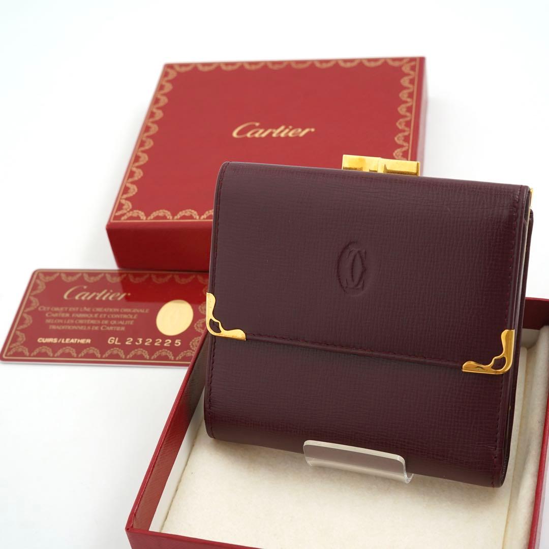 ✨Sランク・箱証明書付き✨　Cartier ミニ財布　マストライン　ドゥーブルC