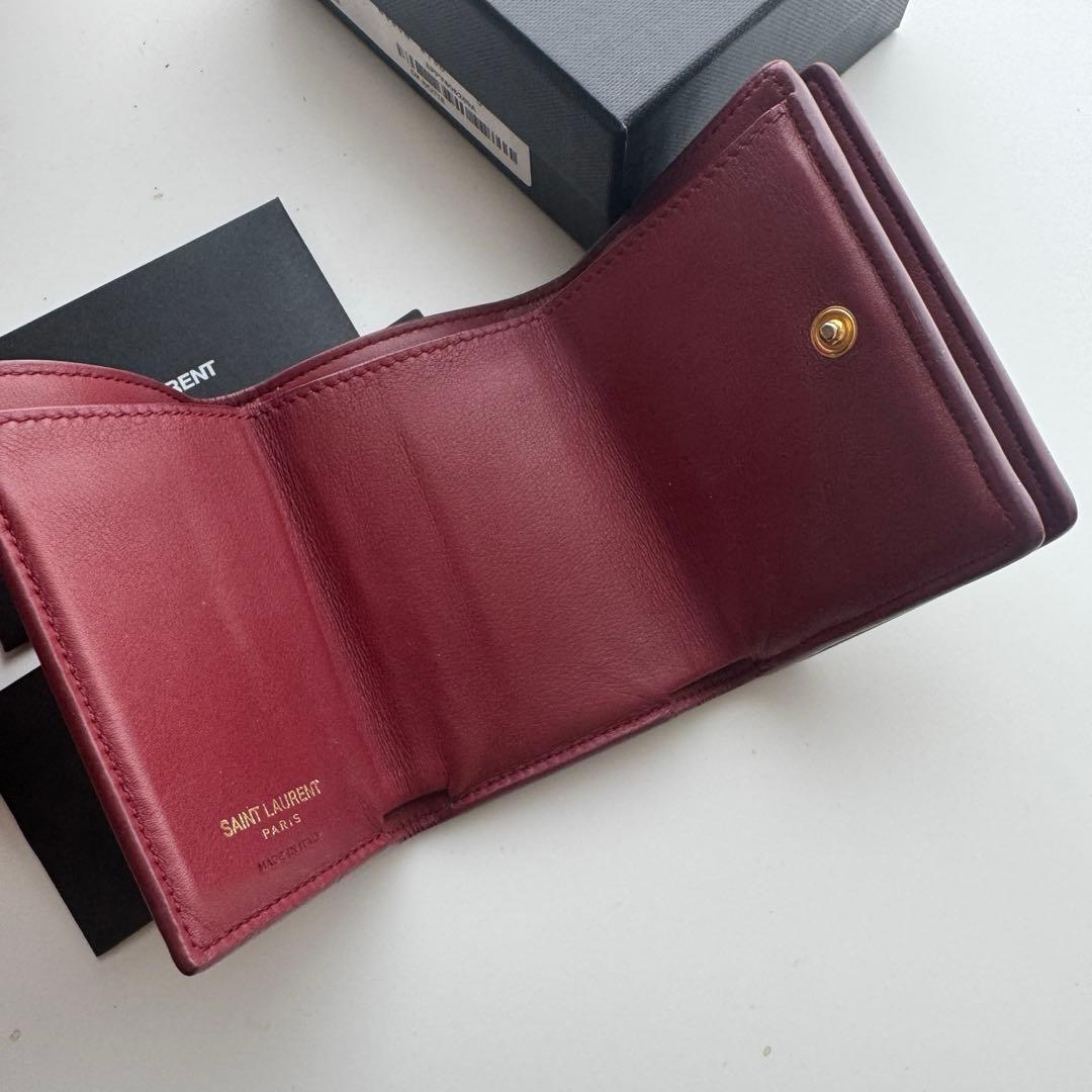 【美品】 322 Saint Laurentイブサンローラン3つ折り財布
