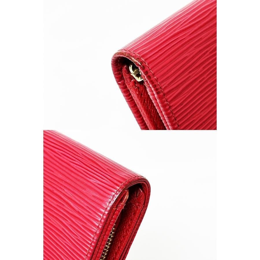 LOUIS VUITTON エピ 2つ折財布 赤 M63507 L字ファスナー