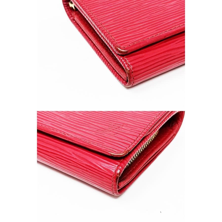 LOUIS VUITTON エピ 2つ折財布 赤 M63507 L字ファスナー