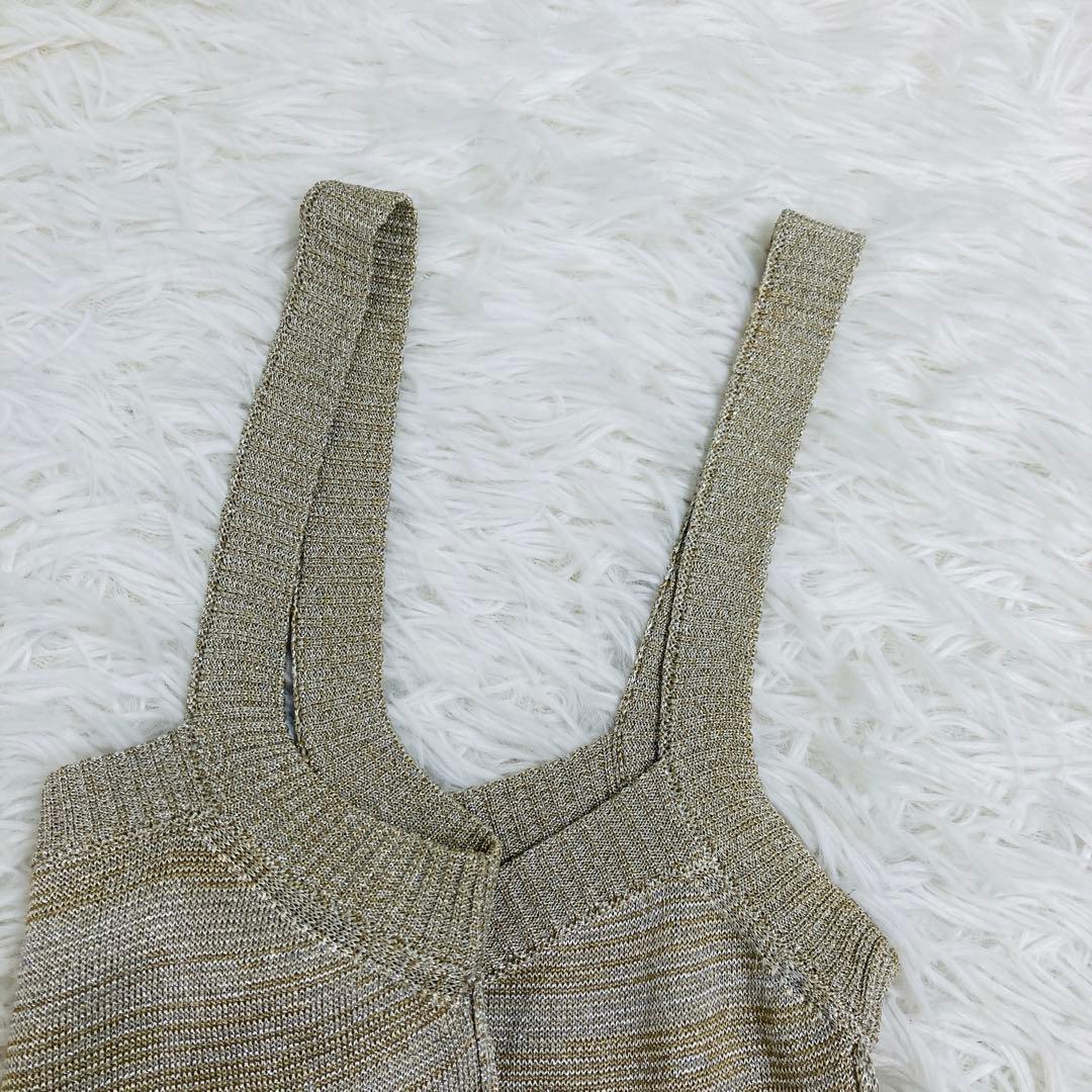 DOLCE&GABBANA ニットワンピ 36 ゴールド系 ドルガバ 2442