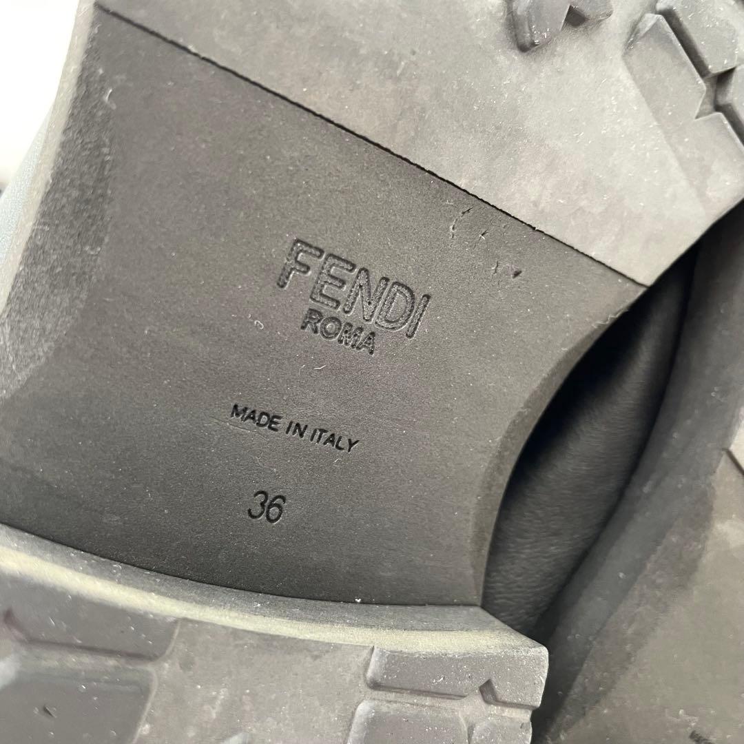FENDI フェンディ ズッカ柄　ブーツ ファブリックxレザー 36