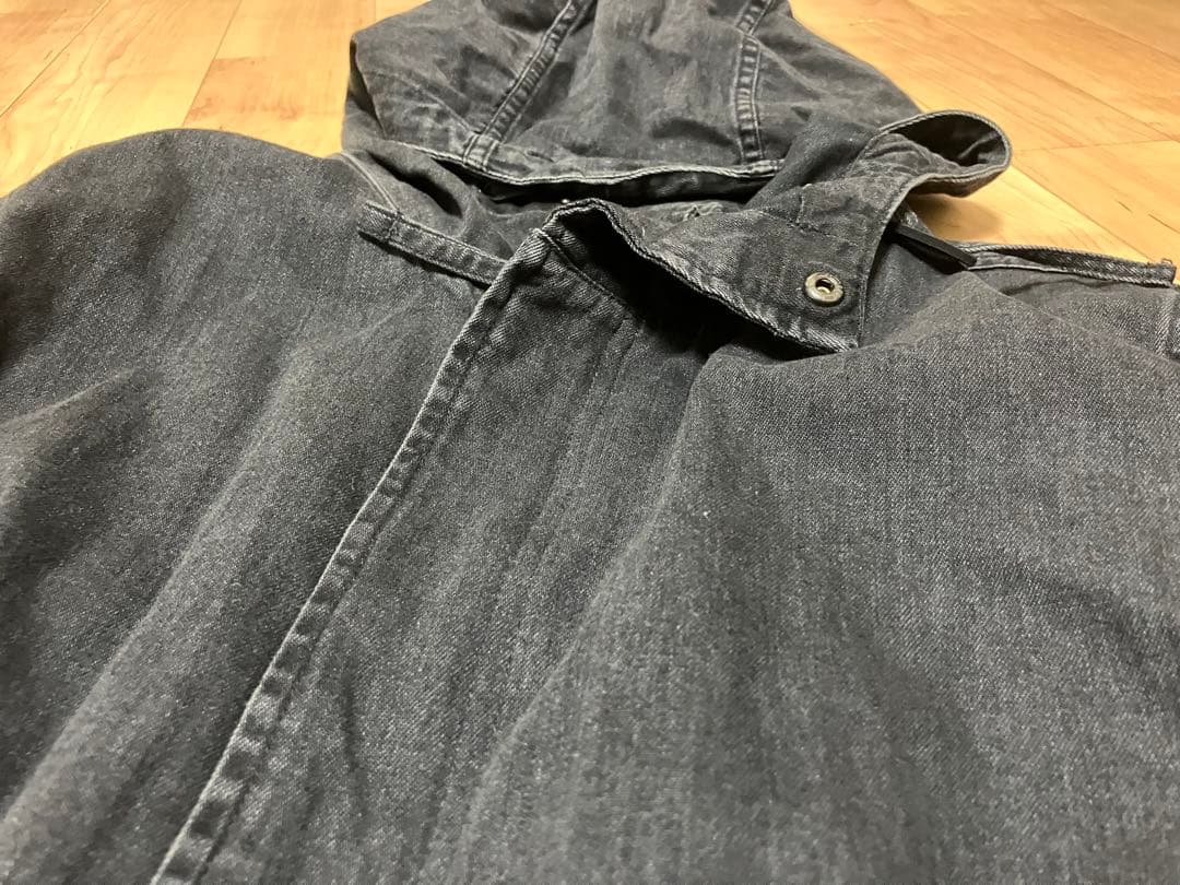 Levi's リーバイス　デニムジャケット　フード　ロゴ　グレー　モッズコート