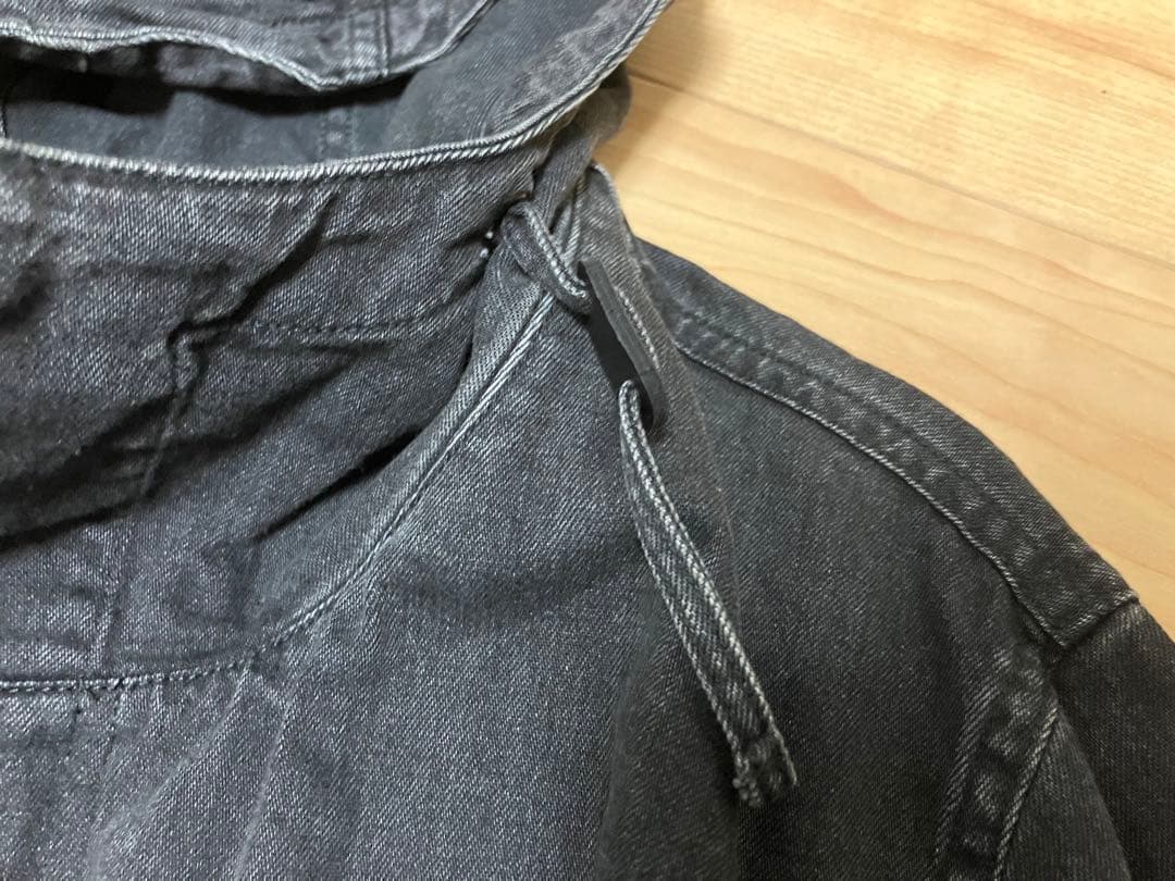 Levi's リーバイス　デニムジャケット　フード　ロゴ　グレー　モッズコート