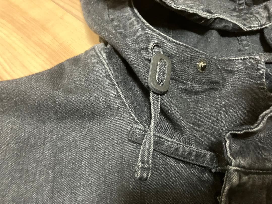 Levi's リーバイス　デニムジャケット　フード　ロゴ　グレー　モッズコート