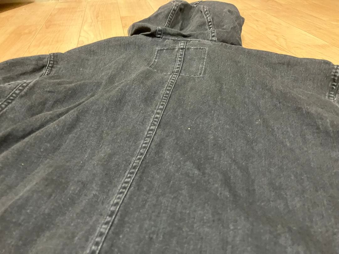 Levi's リーバイス　デニムジャケット　フード　ロゴ　グレー　モッズコート
