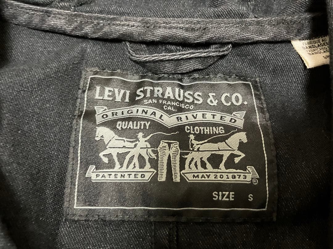 Levi's リーバイス　デニムジャケット　フード　ロゴ　グレー　モッズコート