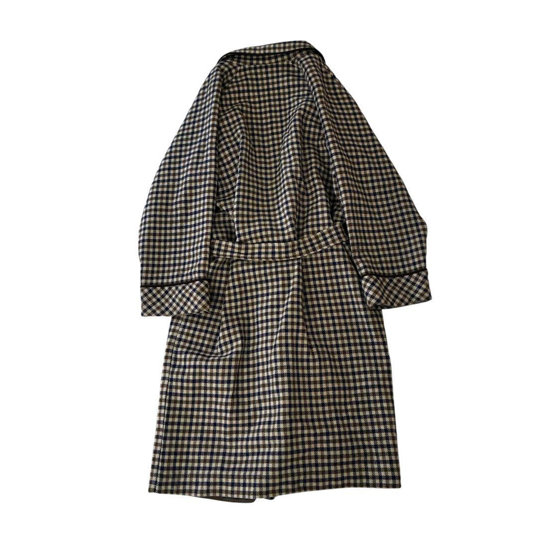 Aquascutum アクアスキュータム チェック柄 ロングコート L