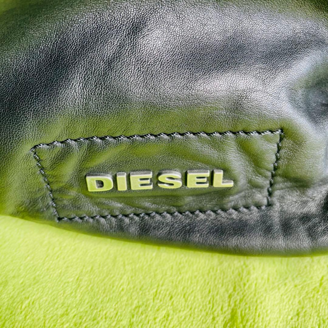 【レア】DIESELディーゼルラムレザーボストンバッグブラックスタッズ