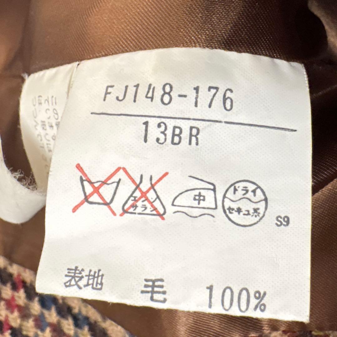 バーバリーズ テーラードジャケット 千鳥格子 襟レザー くるみボタン