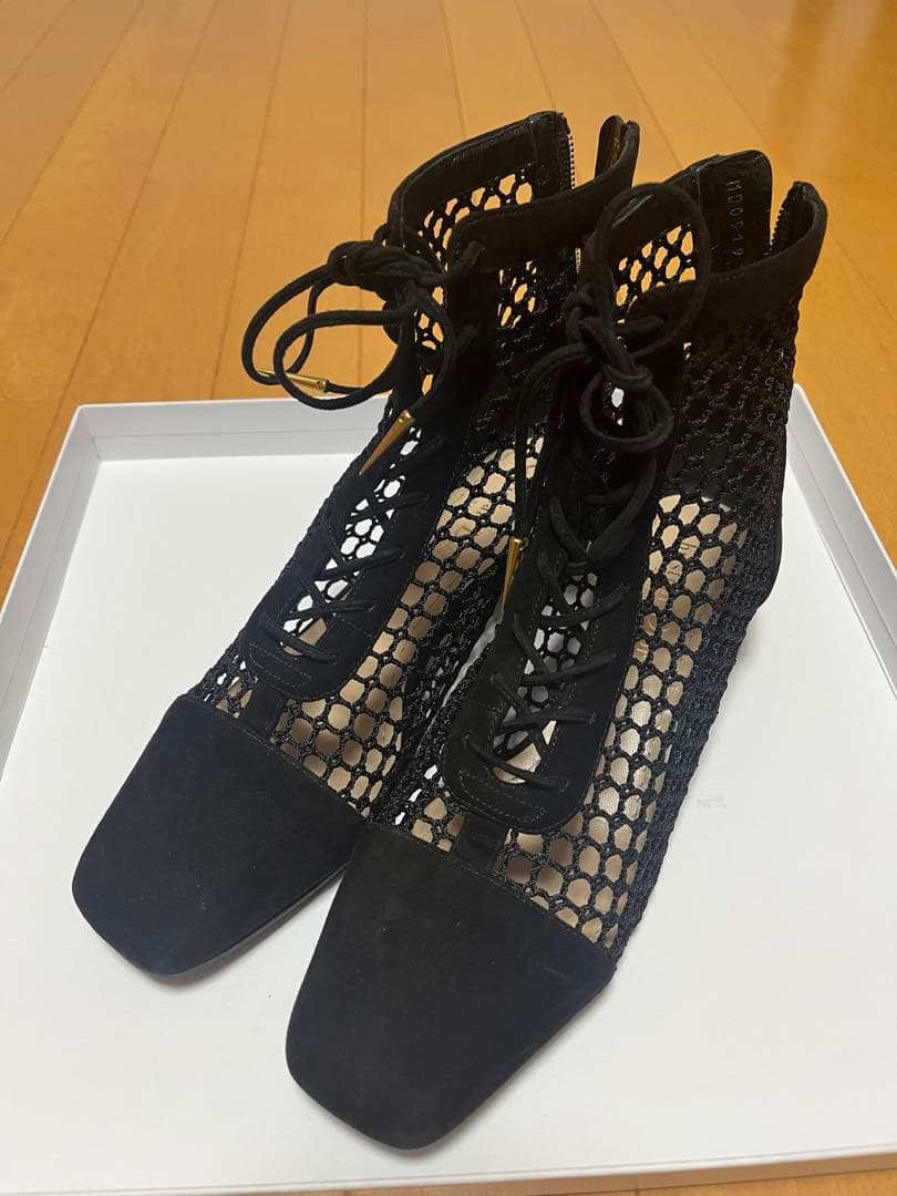 Dior メッシュデザイン ブーツ黒