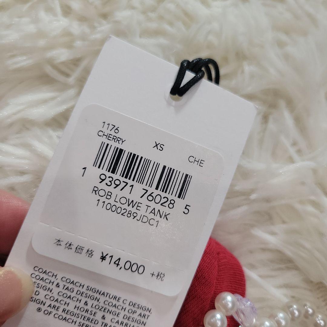 COACH　コーチ　赤　レッド　ノースリーブ　タンクトップ　お洒落　リゾート