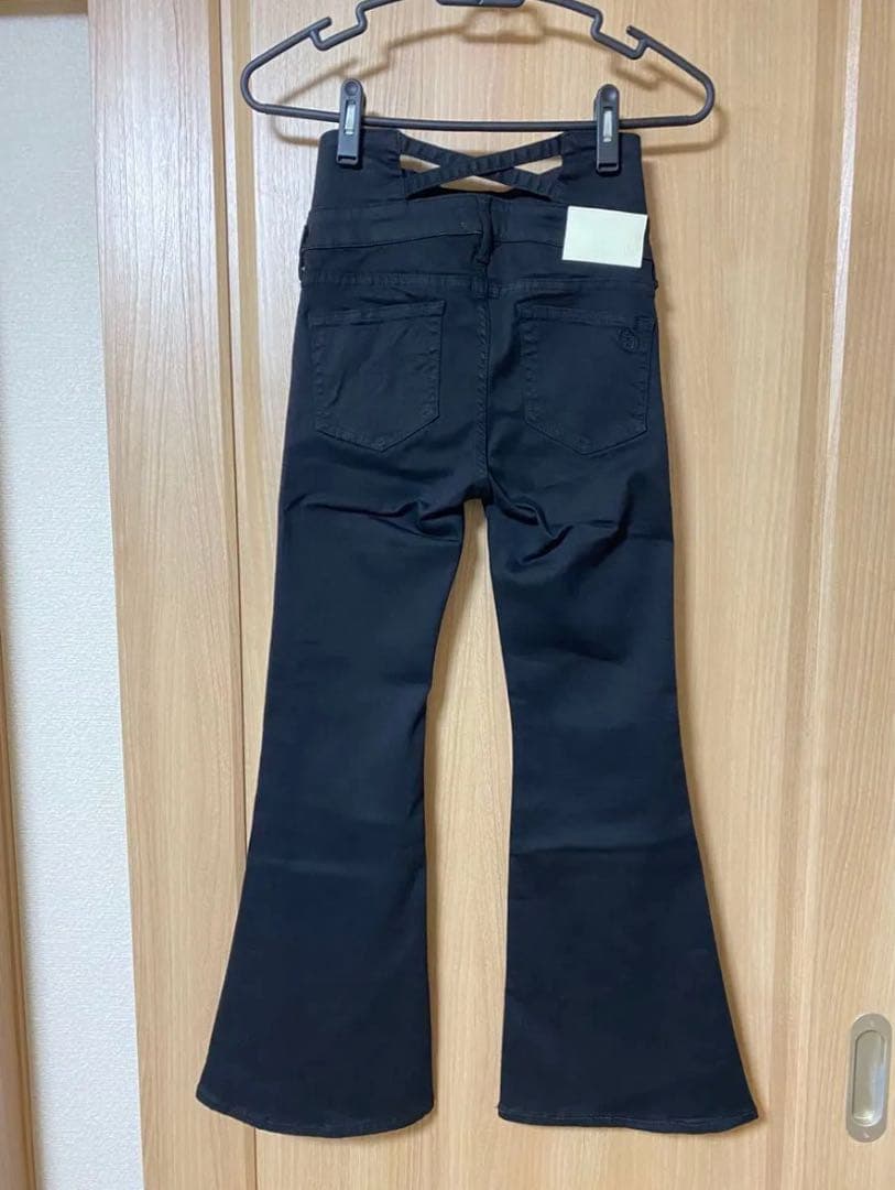 GYDA ハイウエストバッククロスフレアパンツ XS