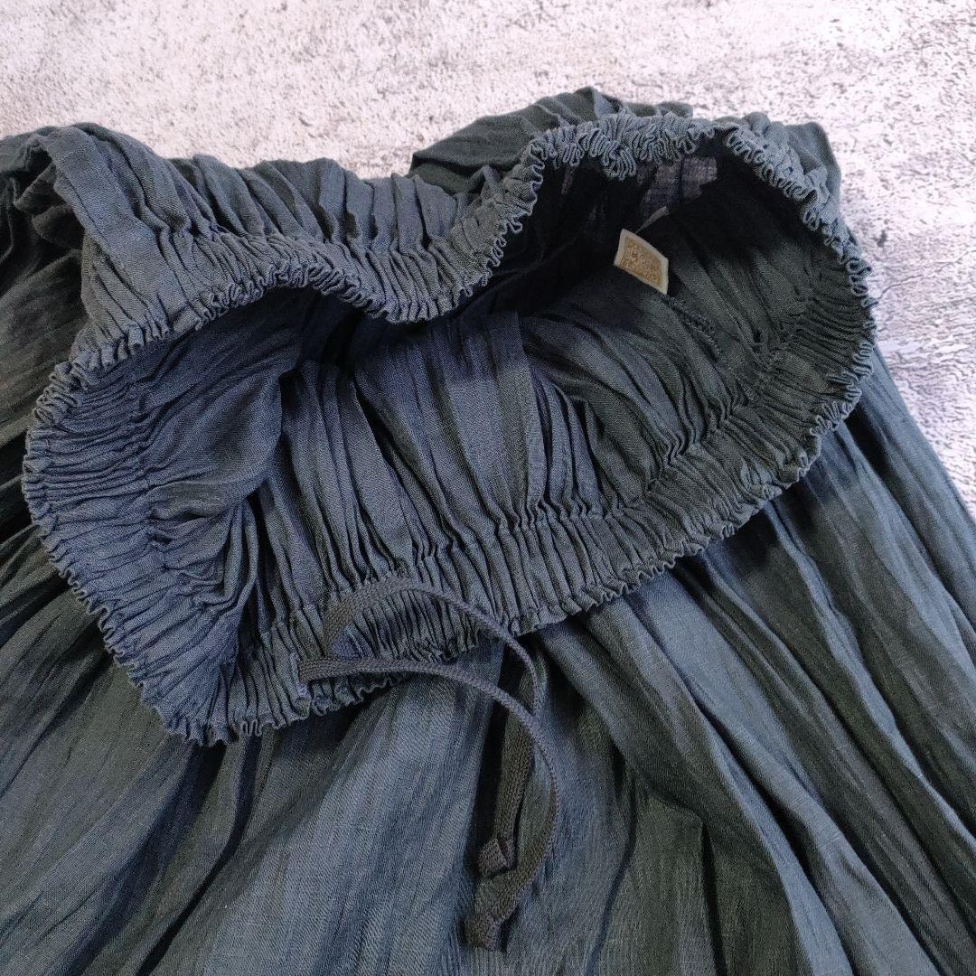 極美品/中川政七商店/25ss/ 麻の皺(しわ)　ロングスカート/日本製
