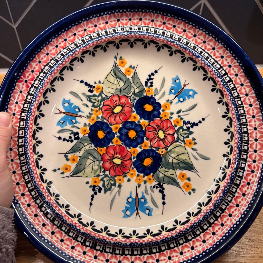 ポーリッシュポタリー　花柄プレート 26.5cm J. Skarzynski