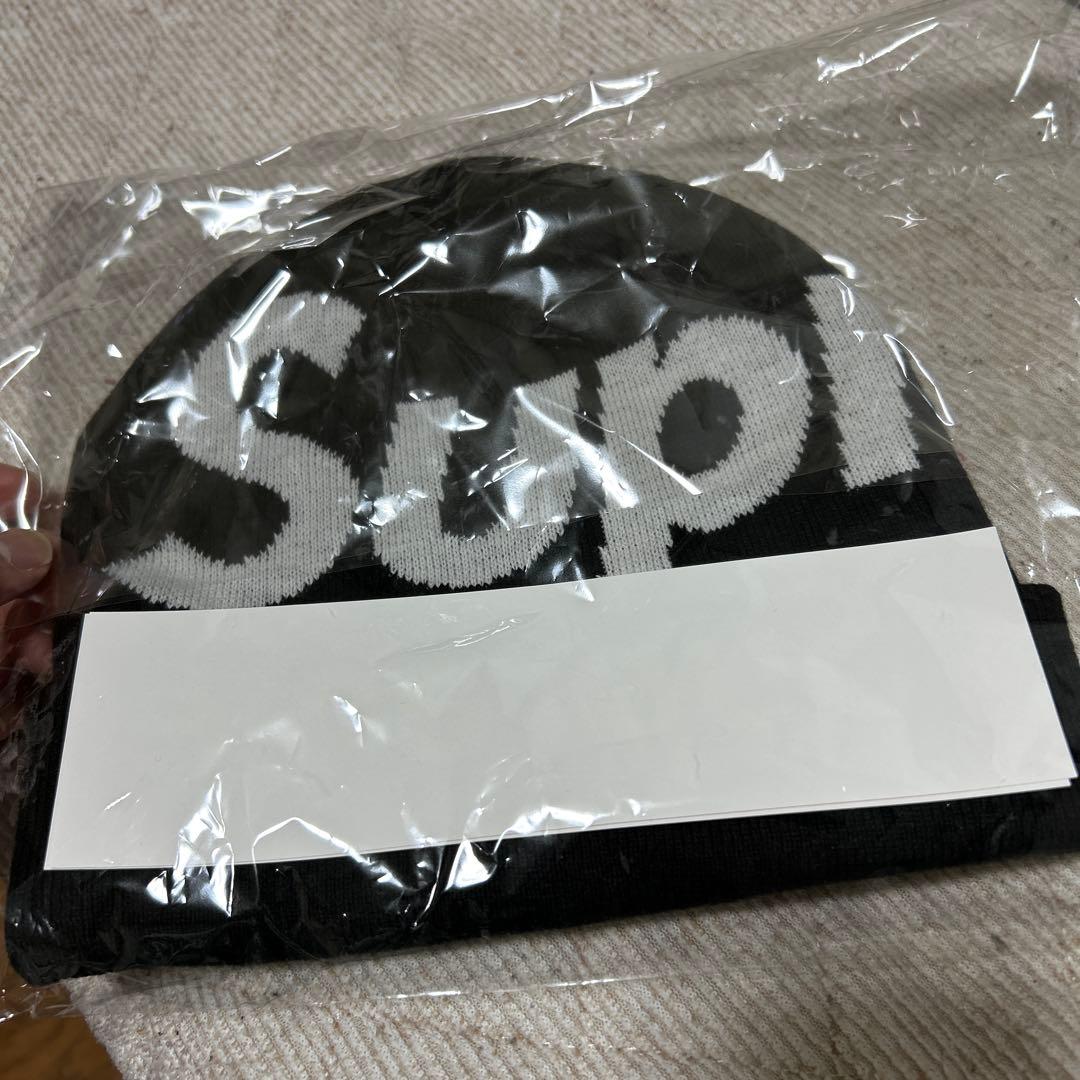Supreme ロゴ ニット帽 黒
