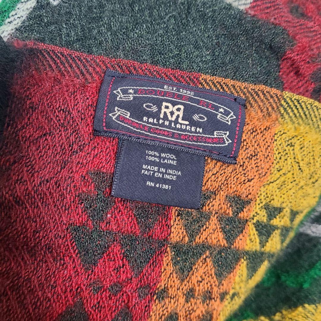 RRL ダブルアールエル ストール ショール ネイティブ柄 大判 ニット 総柄