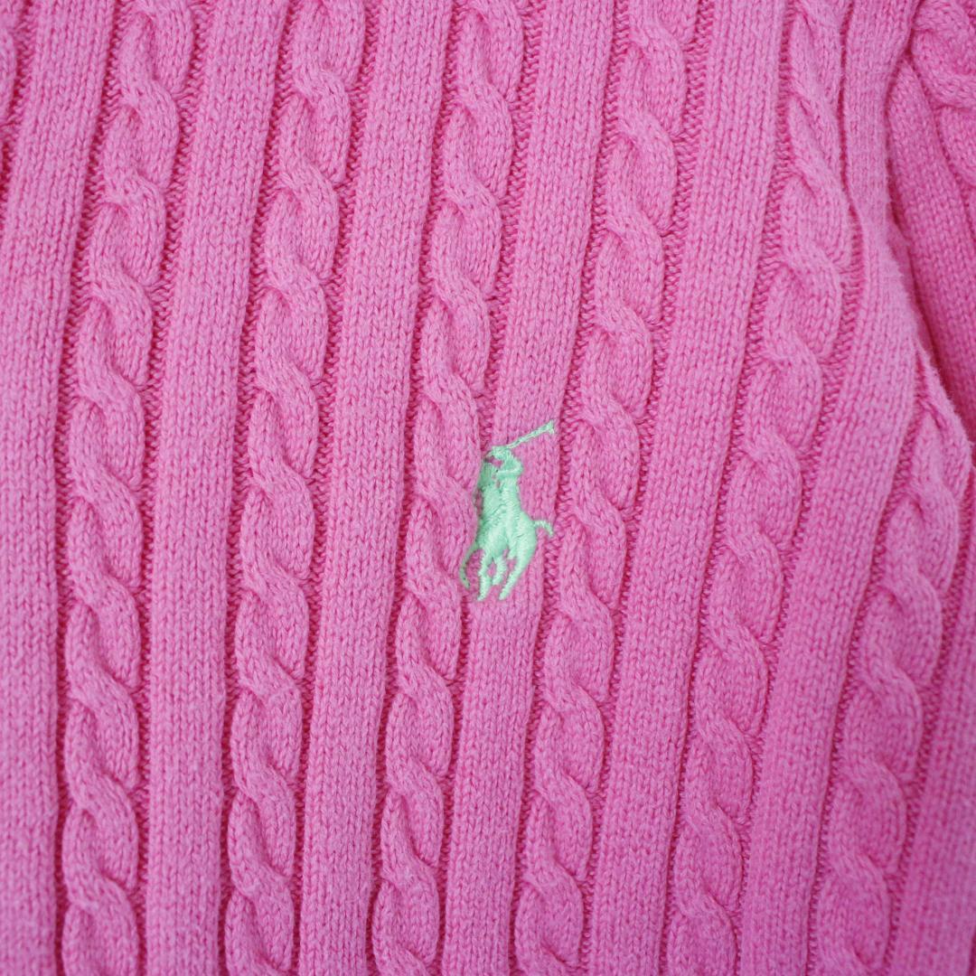 POLO RALPH LAUREN ケーブルニットカーディガン Sサイズ ピンク