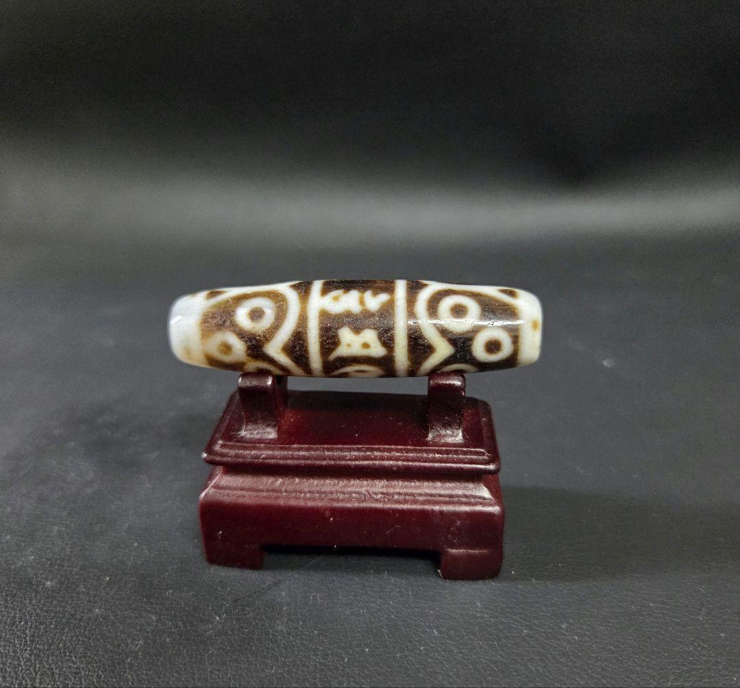 861　天珠　六字真言　梵字　十二眼天珠　貴重　珍品　dzibeads！