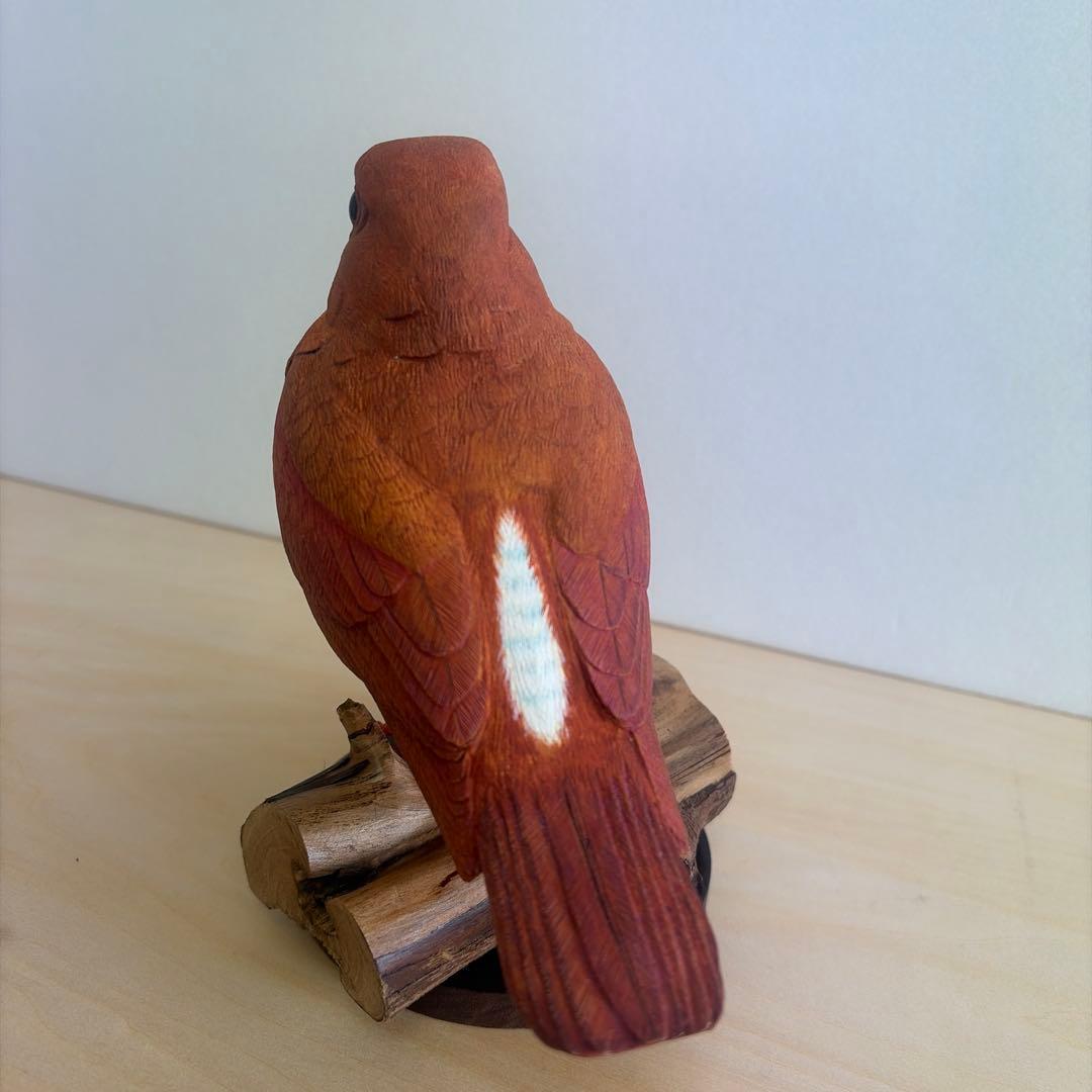 一点物　野鳥アカショウビン　彫刻　木彫り　リアルバードカービング