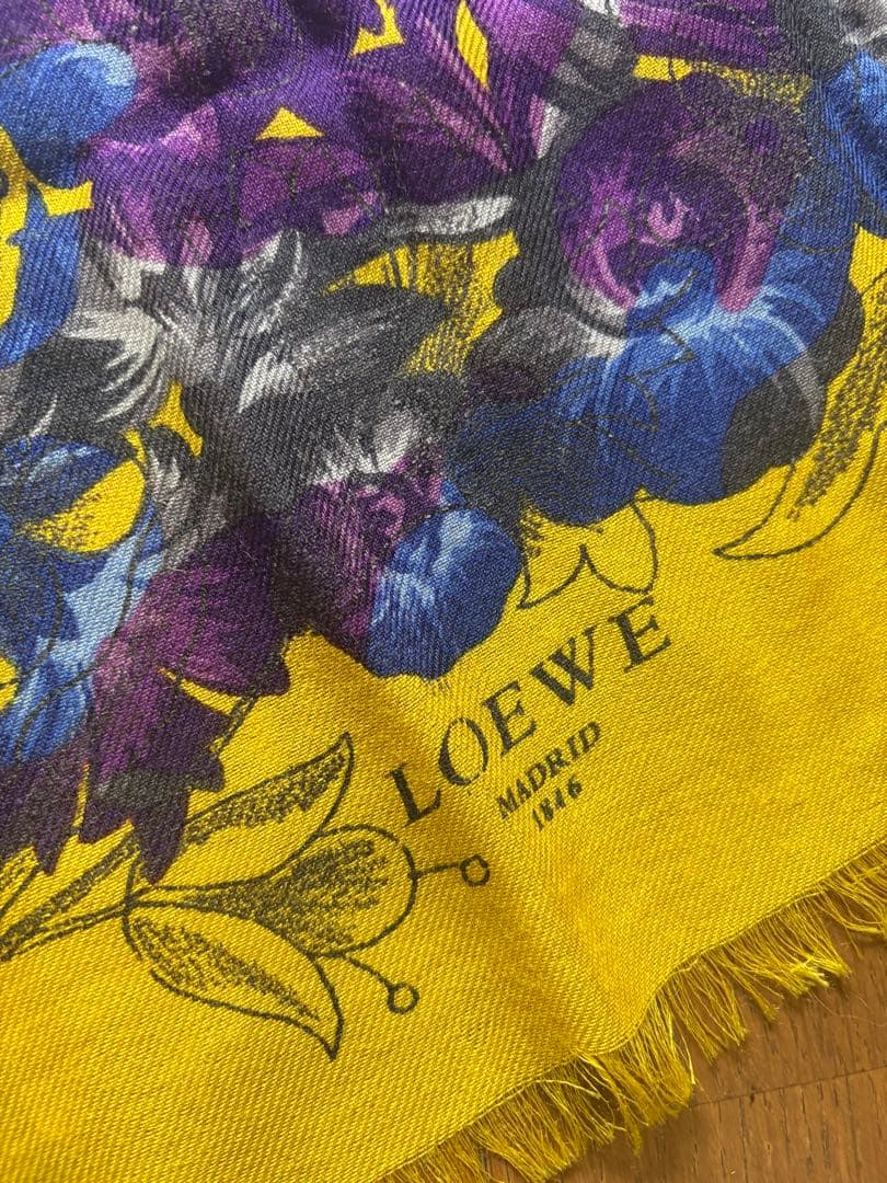 美品✨ロエベ カシミヤ×シルク×ウール 花柄 マフラー ストール