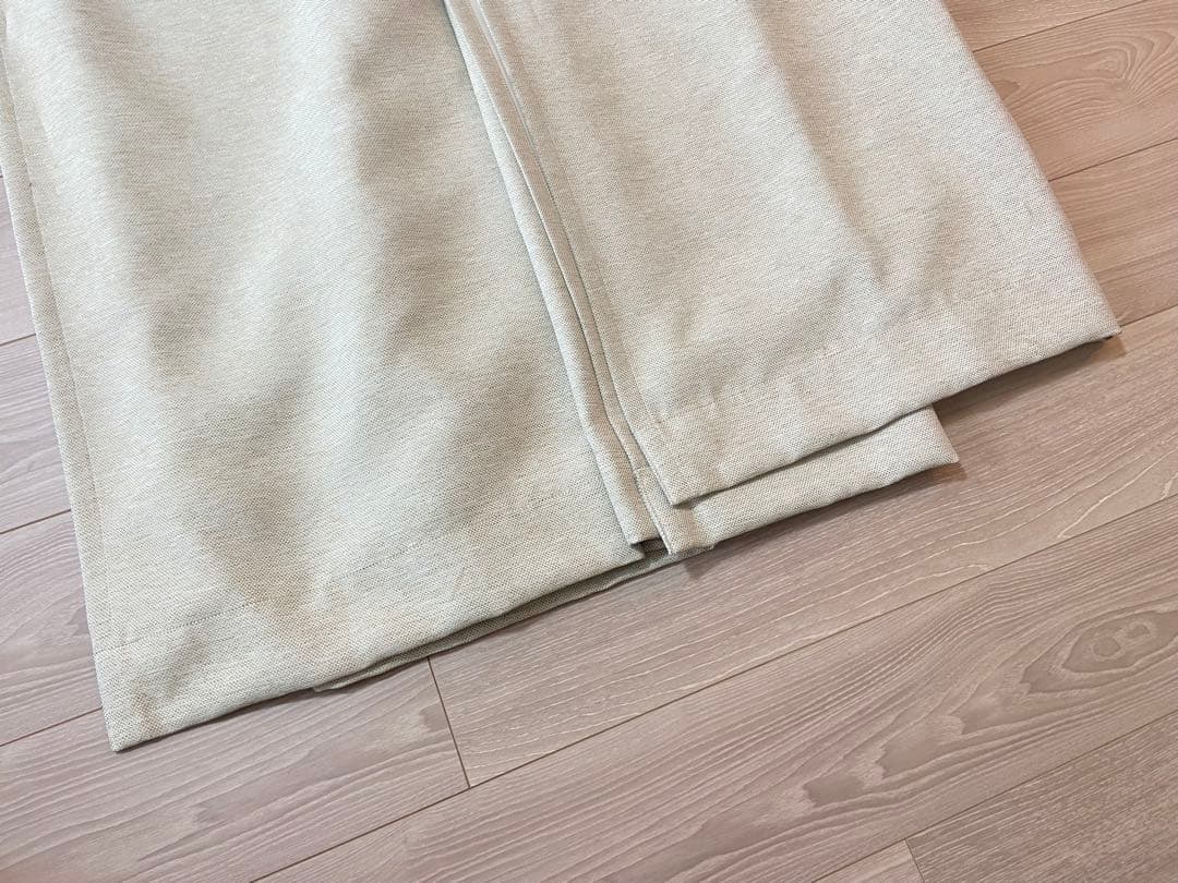 無印良品　防炎・遮光性　ポリエステル二重織プリーツカーテン 約100×230×2