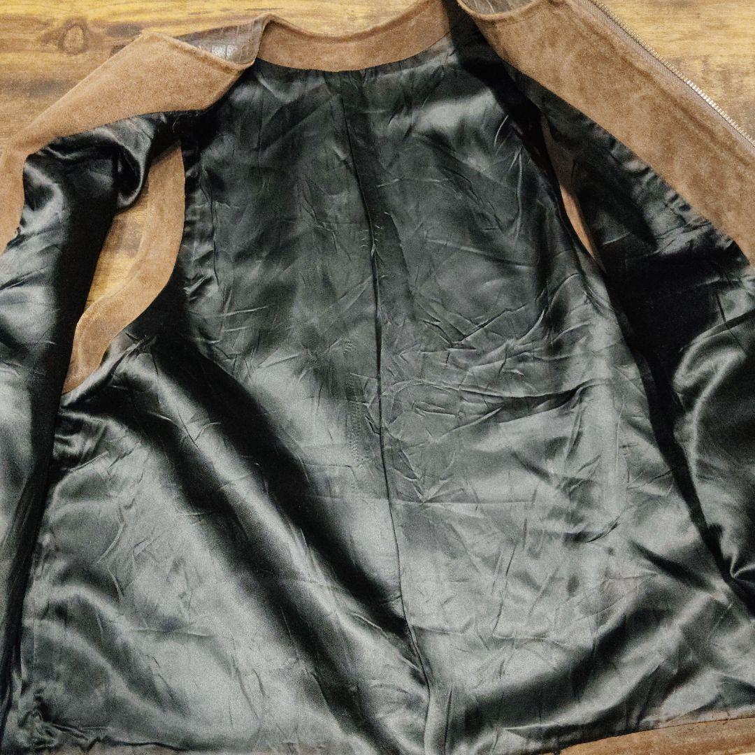 70,s クロコダイル 本革 レザーベストブラウン ライダース