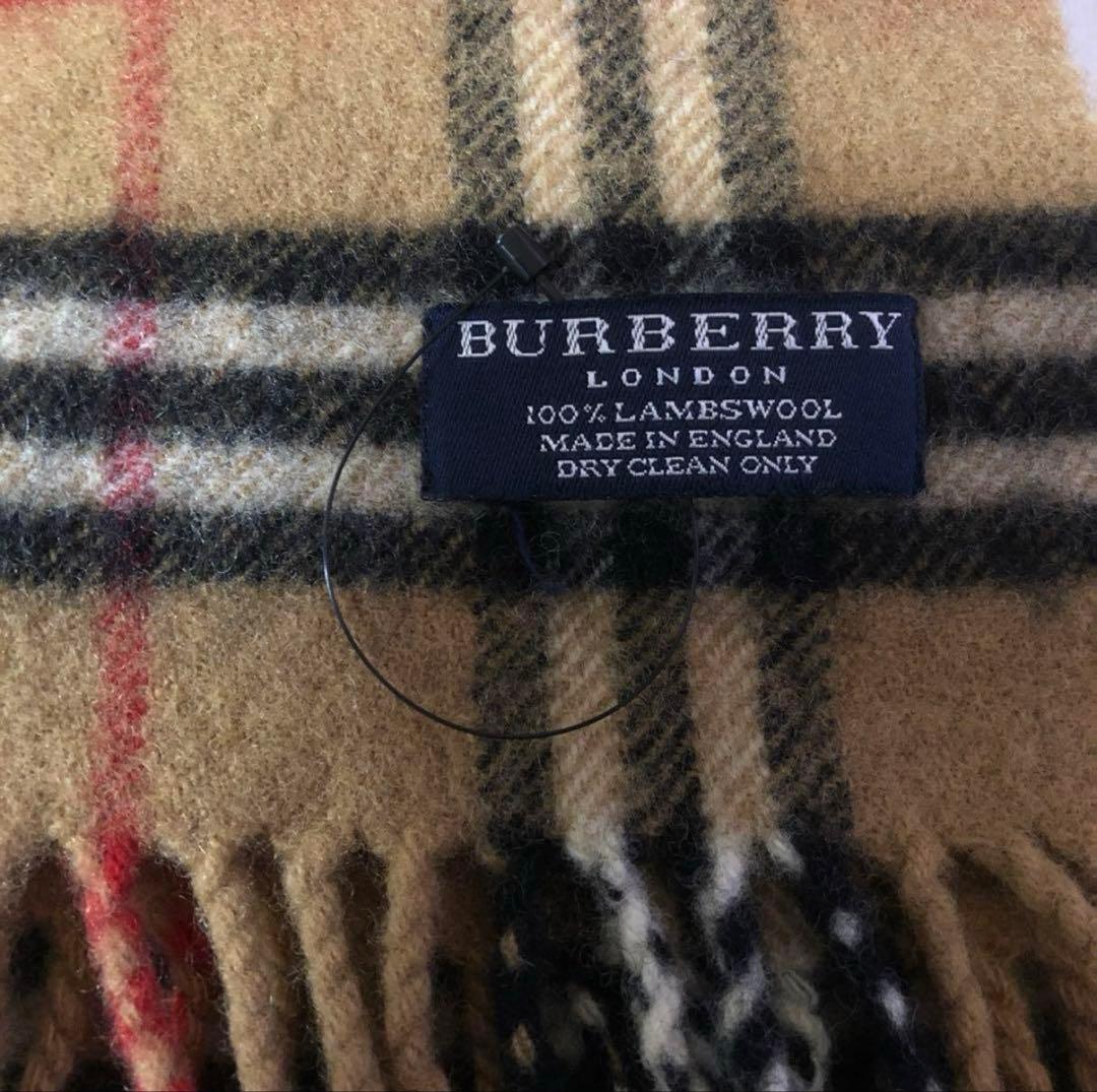 未使用 Burberry バーバリーラムウールマフラー