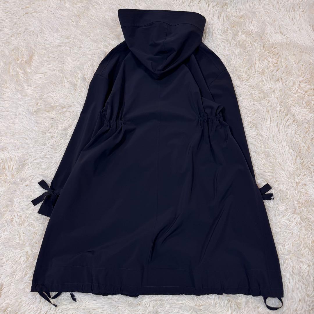 極美品　未使用級 FOXEY ウォータープルーフレイニーコート　ネイビー　38