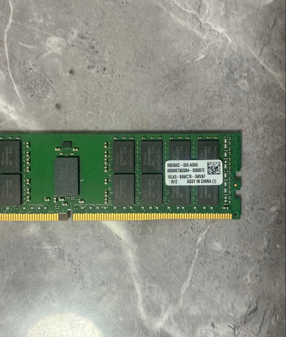 Kingston 16GB DDR4-2400T 2Rx4 ECC メモリ動作品