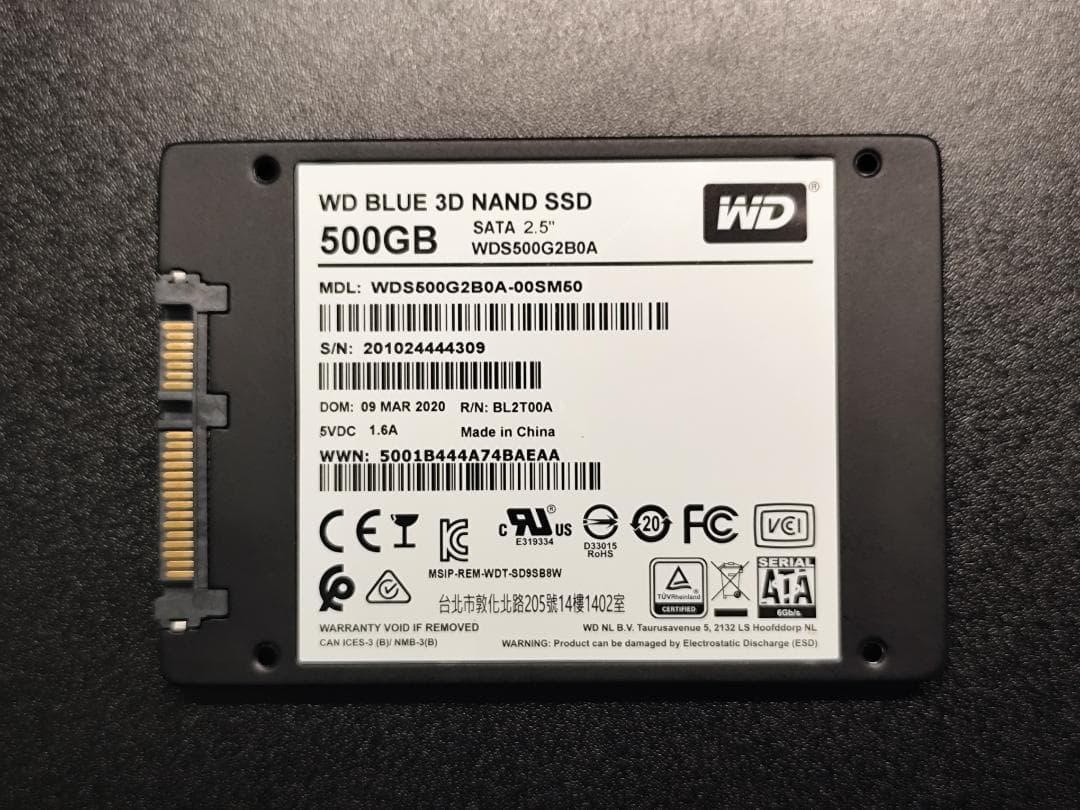 内蔵型SSD WD Blue 500GB SATA SSD WDS500G2B0A