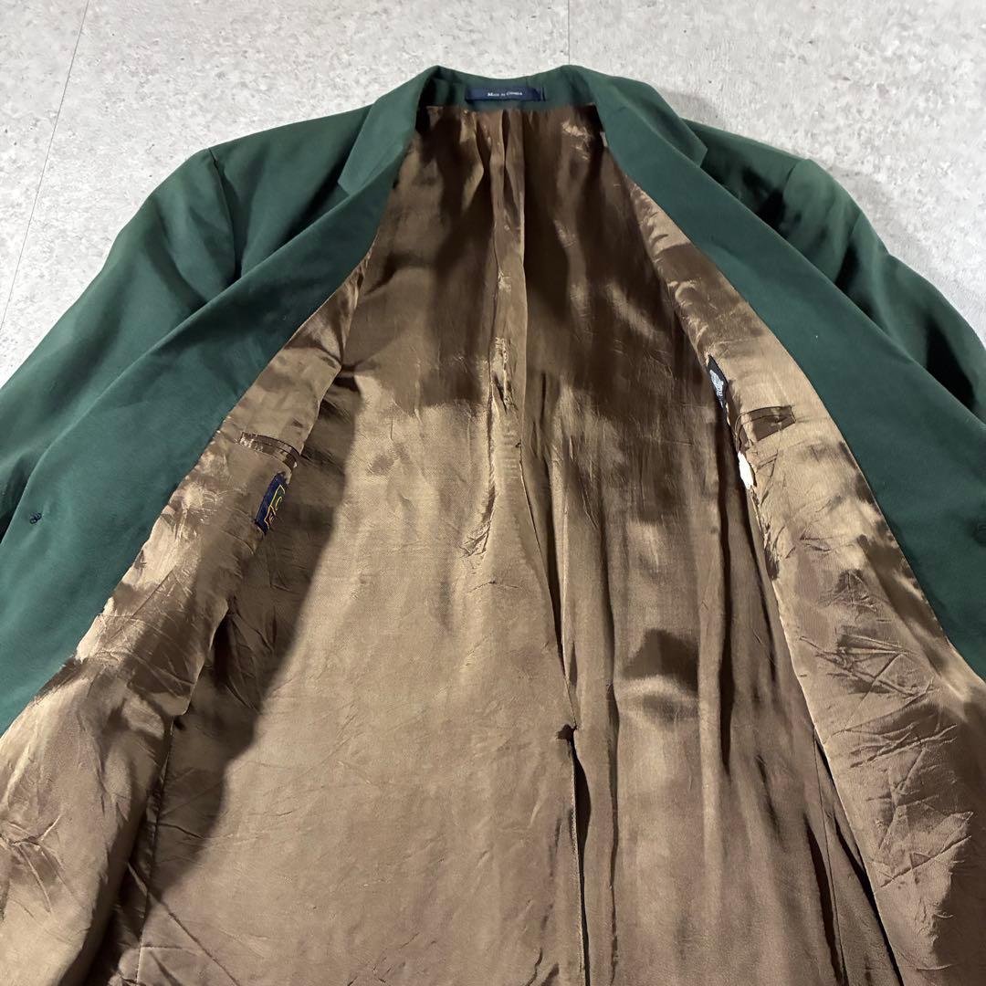 90s CHAPS Ralph Lauren金ボタンテーラードジャケットグリーン