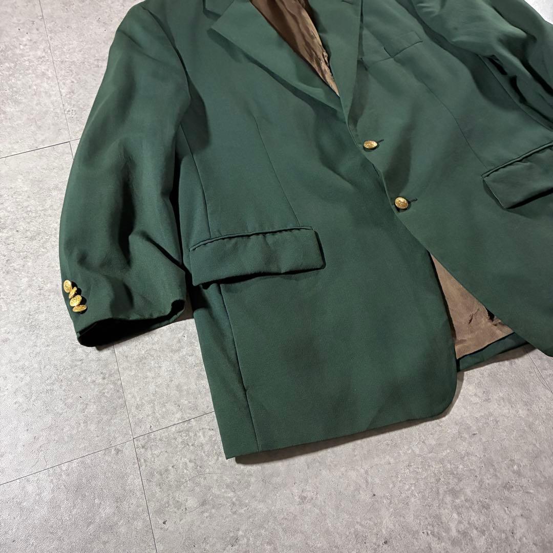 90s CHAPS Ralph Lauren金ボタンテーラードジャケットグリーン