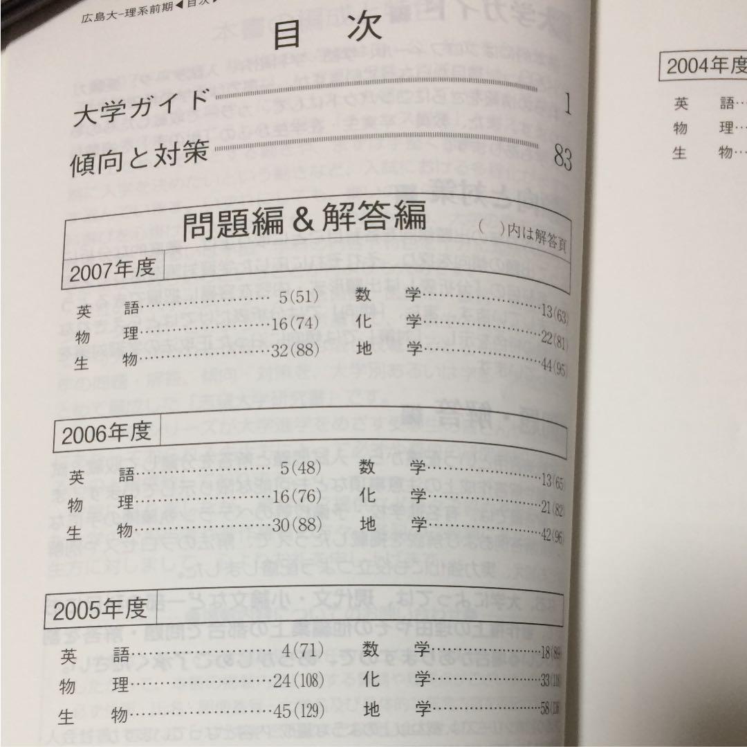 赤本  広島大学  2008  理系