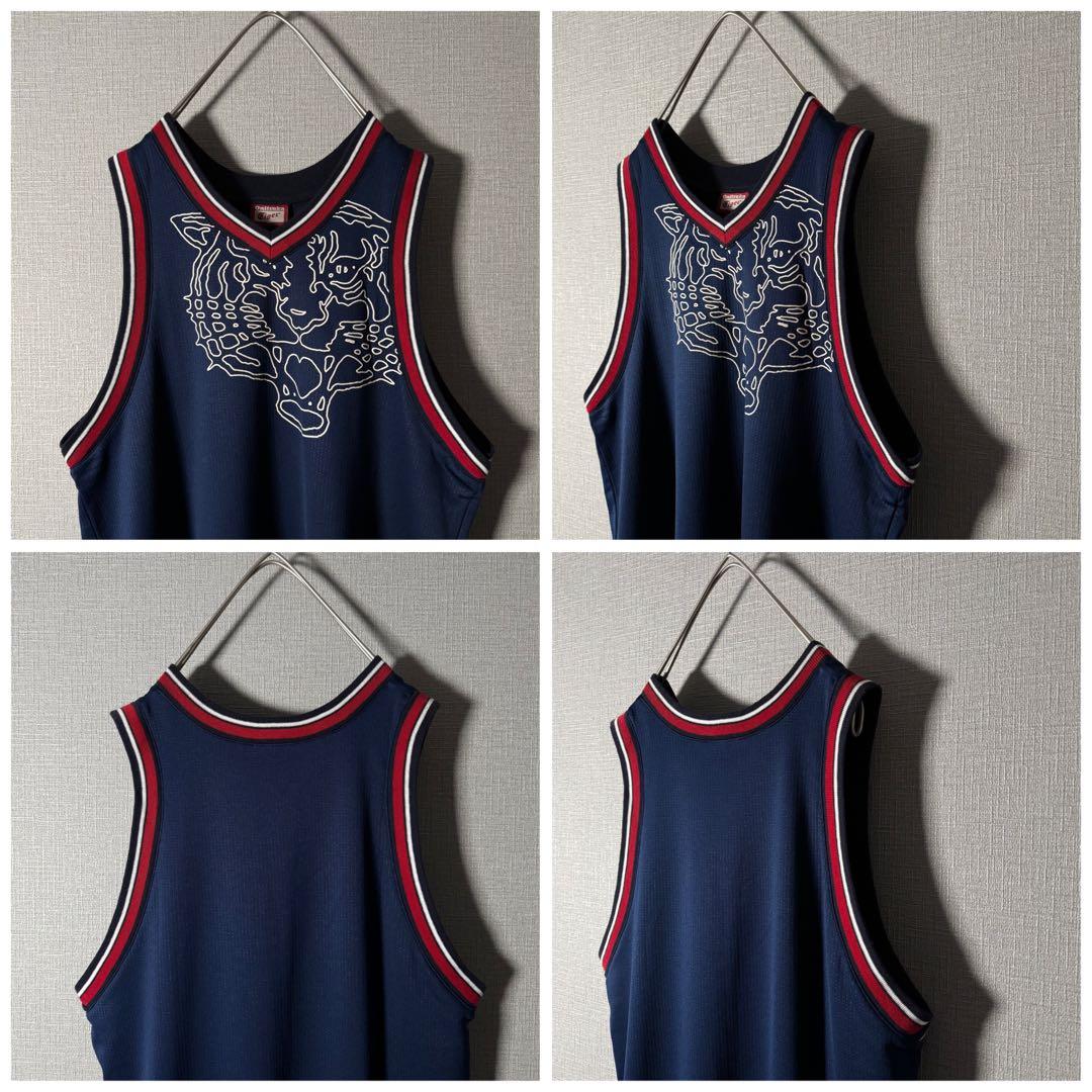 【新品・タグ付】オニツカタイガー タンクトップ ビッグロゴ ネイビー M リブ